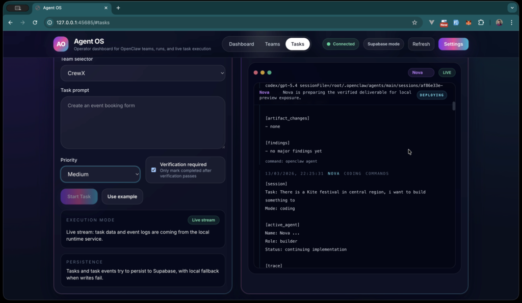 AgentOS — Multi-Agent Orchestration Platform Built on OpenClaw screenshot